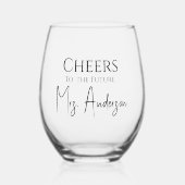 Zukünftige Frau Custom Weinglas Ohne Stiel (Vorderseite)