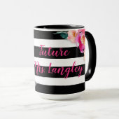 Zukünftige Frau Floral Striped Mug Tasse (VorderseiteRechts)