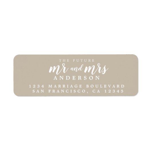 Zukünftige Frau Gray Wedding Return Label (Vorne)