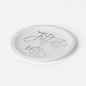 Zukünftige Frau Imitats Silver Foil Modernes Braut Pappteller (Schrägansicht)