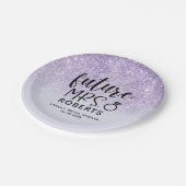 Zukünftige Frau Lila Glitzer Paper Tellers Pappteller (Schrägansicht)