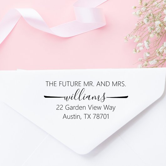 Zukünftige Frau Minimal Script Custom Rücksendeadr Permastempel