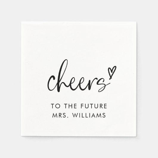 Zukünftige Frau Modern Brautparty Serviette (Vorderseite)