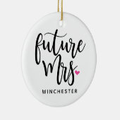 Zukünftige Frau (Name) im schwarzen Skript Keramik Ornament (Rechts)