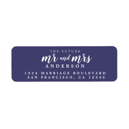 Zukünftige Frau Navy Blue Wedding Rücksendeadresse (Vorne)