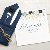 Zukünftige Frau Navy und White Floral Brautparty Serviette