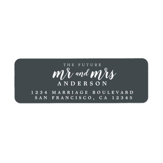 Zukünftige Frau Off-Black Wedding Rücksendeadresse (Vorne)