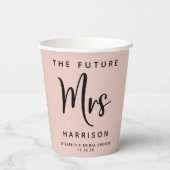 Zukünftige Frau Personalisiert Blush Pink Brautpar Pappbecher (Rückseite)