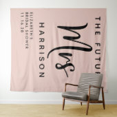 Zukünftige Frau Personalisiert Blush Pink Brautpar Wandteppich (Beispiel (Horizontal))