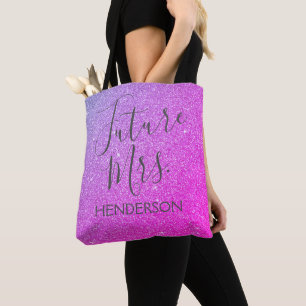 Zukünftige Frau Purple Pink Sparkle Glitter Tasche