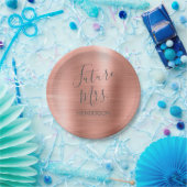 Zukünftige Frau Rose Gold Blush Pink Moderne Pappteller (Party)