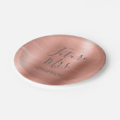 Zukünftige Frau Rose Gold Blush Pink Moderne Pappteller (Schrägansicht)