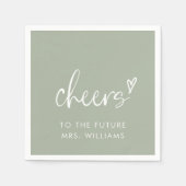 Zukünftige Frau Sage Green Brautparty Serviette (Vorderseite)