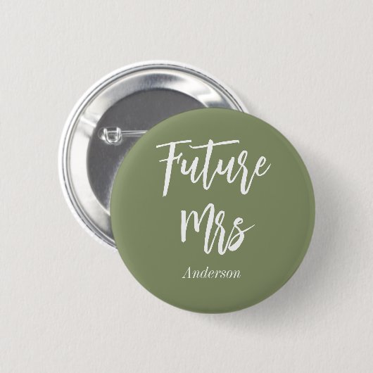 Zukünftige Frau Sage Green Bride Button (Vorne & Hinten)