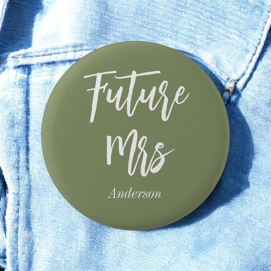 Zukünftige Frau Sage Green Bride Button