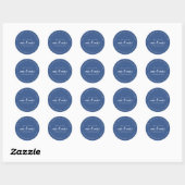 Zukünftige Frau Script Classic Blue Rücksendeadres Runder Aufkleber (Blatt)