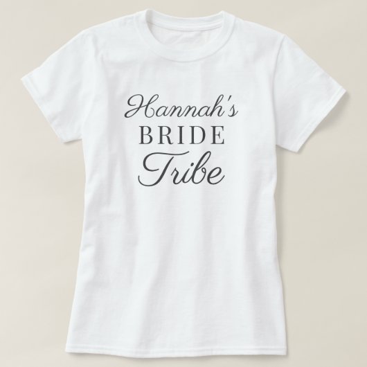 Zukünftige Frau Script Individuelle Name Bride T-Shirt (Design vorne)