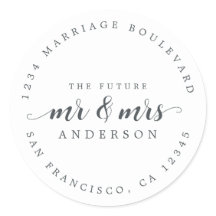 Zukünftige Frau Script Schwarz-weiße Rücksendeadre