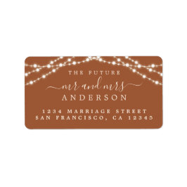 Zukünftige Frau Terracotta Lights Hochzeitrede Adressaufkleber