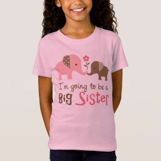 Zukünftige große Schwester - Mod-Elefant T-Shirt (Vorderseite)