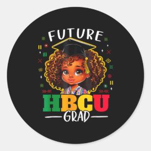 Zukünftige Hbcu-Absolventen Kinder Schwarzes Mädch Runder Aufkleber