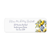 Zukünftige Hochzeit von blauen Vase-Zitronen (Vorne)