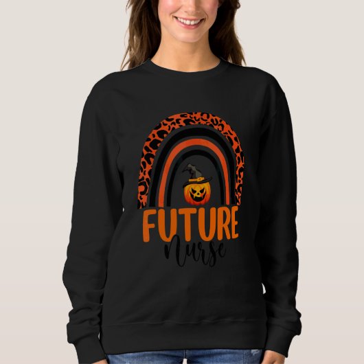 Zukünftige Krankenschwester Leopard Regenbogen Hal Sweatshirt (Vorderseite)