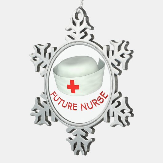 Zukünftige Krankenschwester Schneeflocken Zinn-Ornament (Rechts)