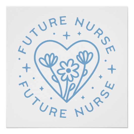 Zukünftige Krankenschwester Student Preppy blauen Poster (Vorderseite)