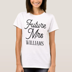 Zukünftige Mrs Black Schrift benutzerdefinierter N T-Shirt