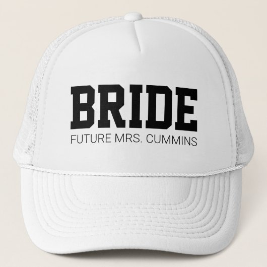 Zukünftige Mrs. Bride Bachelorette Hat Truckerkappe (Vorderseite)