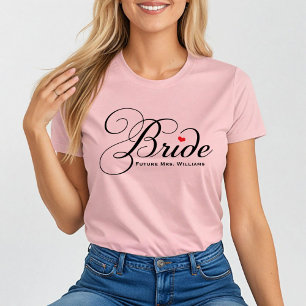Zukünftige Mrs Bride Benutzerdefinierte Schrift Ro T-Shirt
