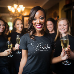 Zukünftige Mrs Bride Schwarzes individuelles Skrip T-Shirt