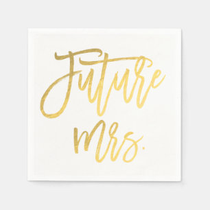 Zukünftige Mrs. Faux Goldfolie Moderne Hochzeitfei Serviette