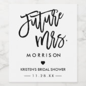 Zukünftige MRS-Handzeichen-Brautparty Weinetikett (Einzelnes Label)