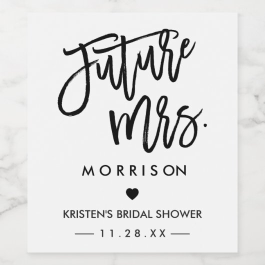 Zukünftige MRS-Handzeichen-Brautparty Weinetikett (Einzelnes Label)