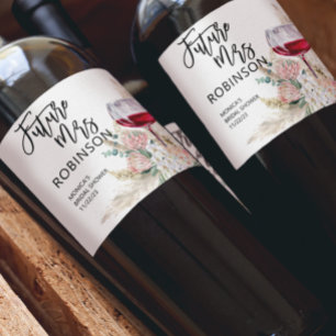 Zukünftige Mrs Name Junggesellinnenabschied Wein W Weinetikett