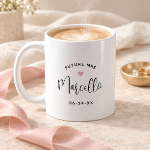 Zukünftige Mrs Personalisierte schwarze Schrift Na Kaffeetasse