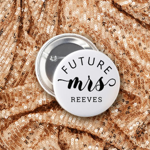 Zukünftige Mrs Typography Hochzeit Button