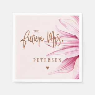 Zukünftige Rosa Aquarellfarben-Brautparty Serviette
