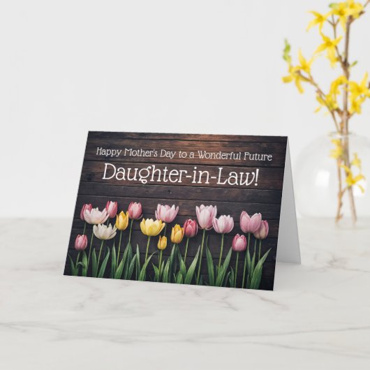 Zukünftige Schwiegertochter, Frohen Muttertag  Karte (Gelbe Blume)