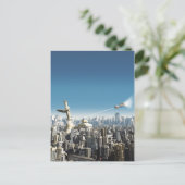 Zukünftige Stadt - fallender Turm Postkarte (Stehend Vorderseite)