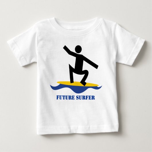 Zukünftige Surfer, Surfen auf einem eigenen Surfbr Baby T-shirt (Vorderseite)