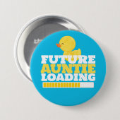 Zukünftige Tante lädt Enten-Baby-Party Button (Vorne & Hinten)