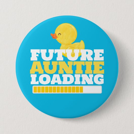 Zukünftige Tante lädt Enten-Baby-Party Button (Vorderseite)