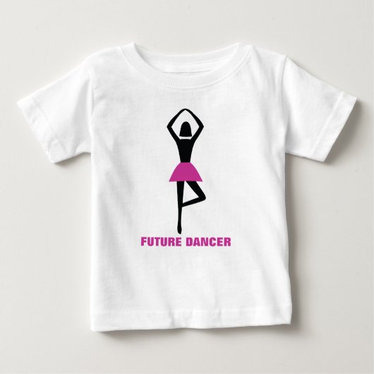 Zukünftige Tänzerin, Ballerina schwarz, Hot-Rosa-B Baby T-shirt (Vorderseite)
