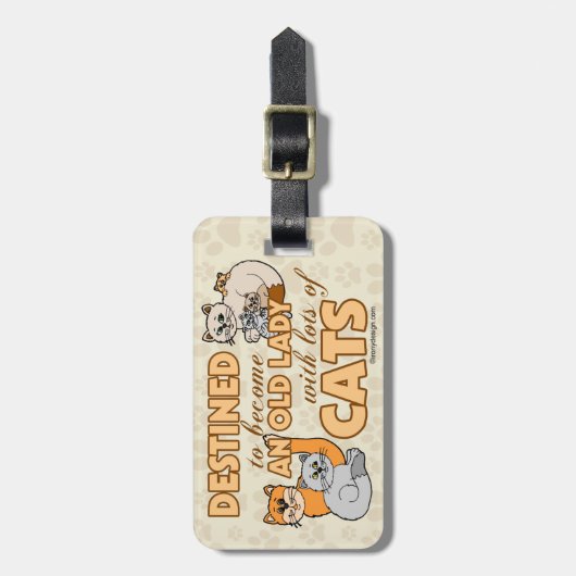 Zukünftige verrückte Katzen-Dame Funny Design Gepäckanhänger (Vorderseite vertikal)