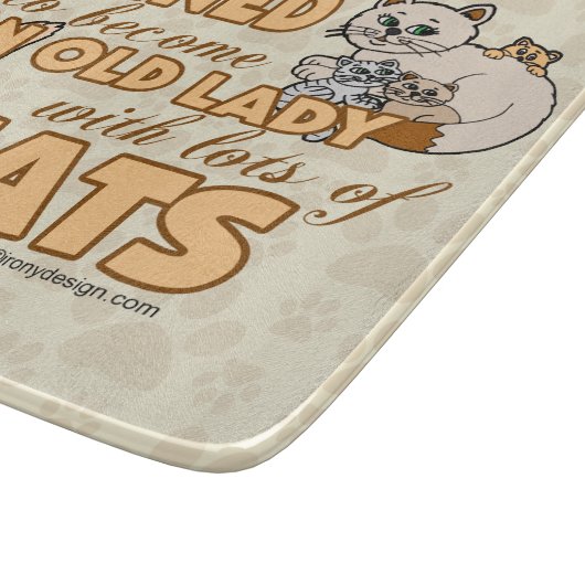 Zukünftige verrückte Katzen-Dame Funny Saying Schneidebrett (Ecke)