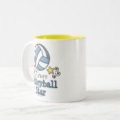 Zukünftige Volleyball-Stern-Tasse Zweifarbige Tasse (Vorderseite Links)