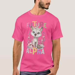 zukünftiger Alpha-Wolf mit Blume niedliche Wölfe T-Shirt